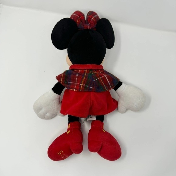 Disney Collection Holiday Minnie Mouse Plaid Cape and Bow 2015 Collectible Plush - Picture 11 of 15